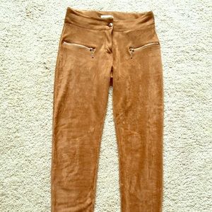 Suede type stretch pants